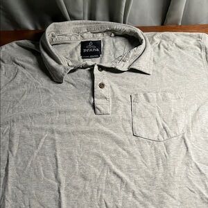 Prana Light Gray Men's Polo Shirt